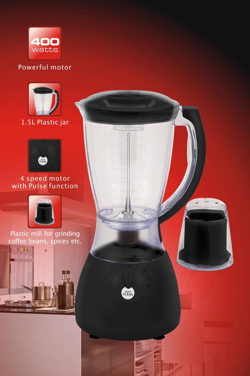 4 Speeds Control 2-in-1 Plastic Blender