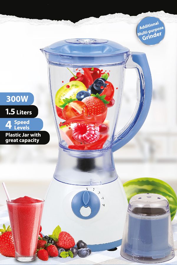 4 Speeds Control 2-in-1 Plastic Blender